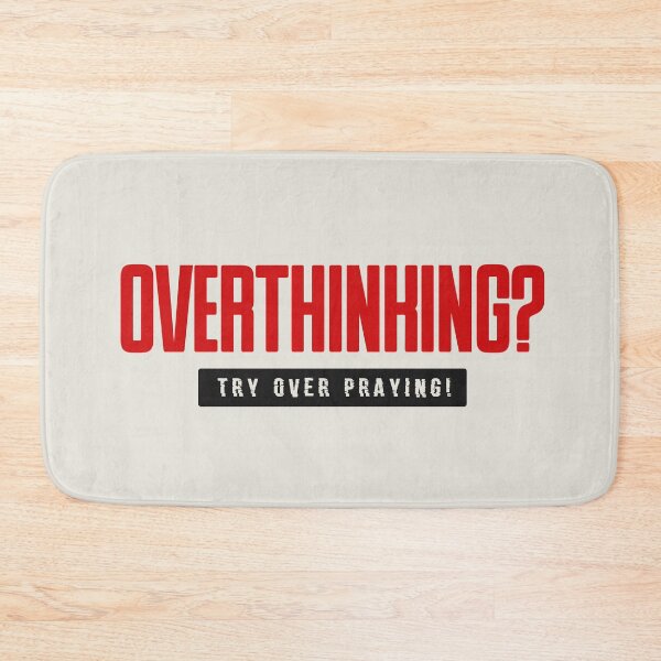 Item preview, Overthinking Try Over-praying Bold Minimalist Islamic Quote Art designed and sold by Miniature Store.