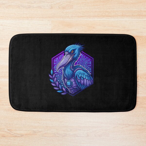 Item preview, Cyber Shoebill Tech Art - Futuristic Neon Circuit Stork Illustration designed and sold by AbulailArt.