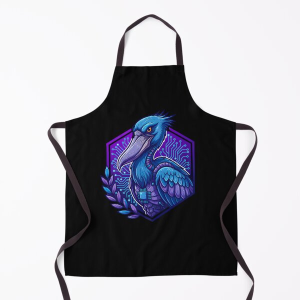 Item preview, Cyber Shoebill Tech Art - Futuristic Neon Circuit Stork Illustration designed and sold by AbulailArt.