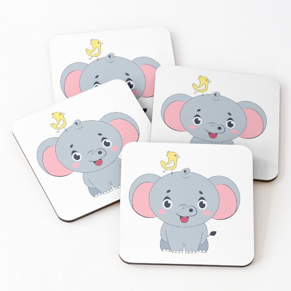 Item preview, Cute Baby Elephant with Flowers – Kids Graphic Design designed and sold by DesignbyAnnaM.