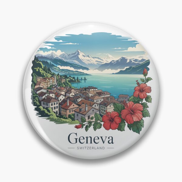 Item preview, Geneva Switzerland Lake Mountains designed and sold by MadCatPrints.
