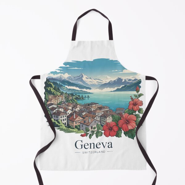 Item preview, Geneva Switzerland Lake Mountains designed and sold by MadCatPrints.