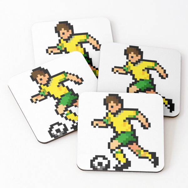 Item preview, Pixel Soccer Player Dribbling – Yellow & Green Retro 8-Bit Football designed and sold by Is It Soccer Or Football.