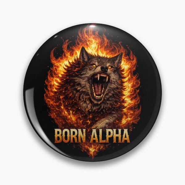 Item preview, Born Alpha Fire Wolf T-Shirt Design – Dark Alpha Wolf Graphic Art designed and sold by VivaThread.