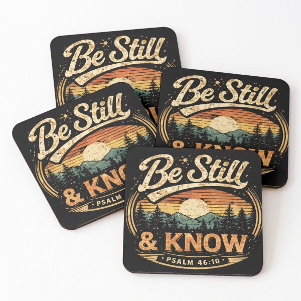 Item preview, Be Still and Know I Am God - Psalm 46:10 Christian Faith in Retro Vintage Hiking Badge designed and sold by Blood Washed Apparel.
