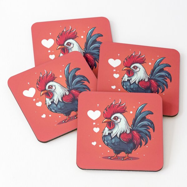 Item preview, Rooster with hearts designed and sold by Planetporridge.