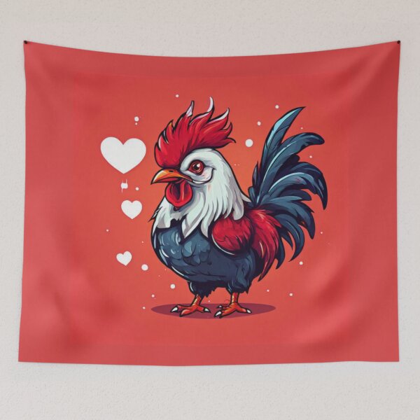 Item preview, Rooster with hearts designed and sold by Planetporridge.