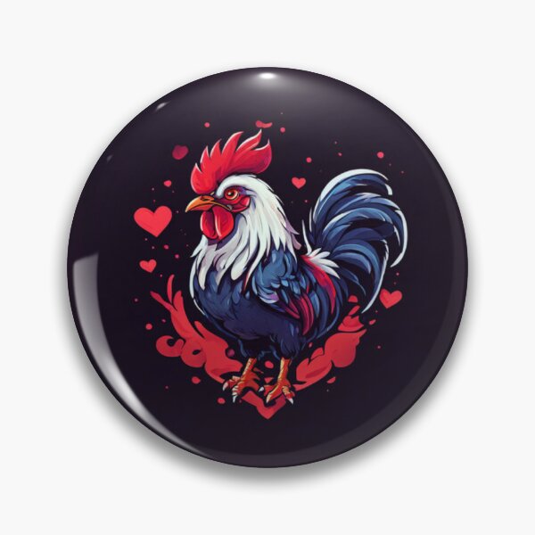 Item preview, Rooster and hearts designed and sold by Planetporridge.