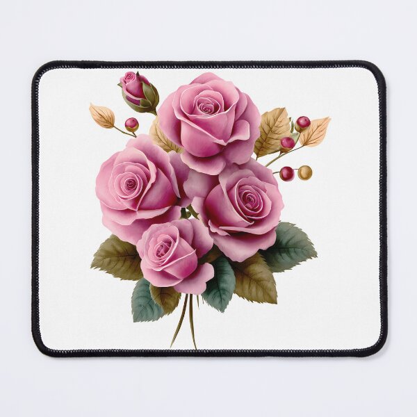 Item preview, Soft Pink Rose Bouquet - Elegant Romantic Floral Art Print designed and sold by DesignArtist.ia.