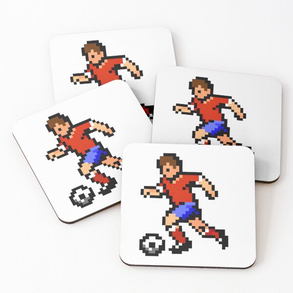 Item preview, Pixel Soccer Player Dribbling – Red & Blue Retro 8-Bit Football Player designed and sold by Is It Soccer Or Football.