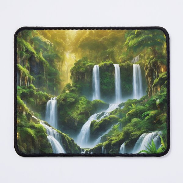 Item preview, Enchanting Waterfall Fantasy Illustration Art designed and sold by PrithviApparels.