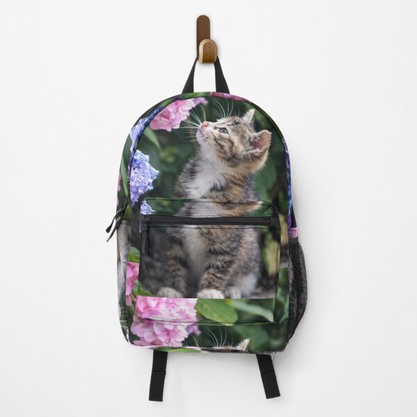 Item preview, Curious Kitten in the Hydrangeas designed and sold by Dreamy Armine Art.