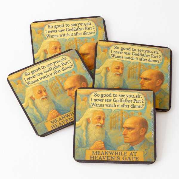 Item preview, Meanwhile at Heaven’s Gate – Godfather Part 2 Cartoon designed and sold by Rick London Gifts.