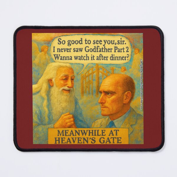 Item preview, Meanwhile at Heaven’s Gate – Godfather Part 2 Cartoon designed and sold by Rick London Gifts.