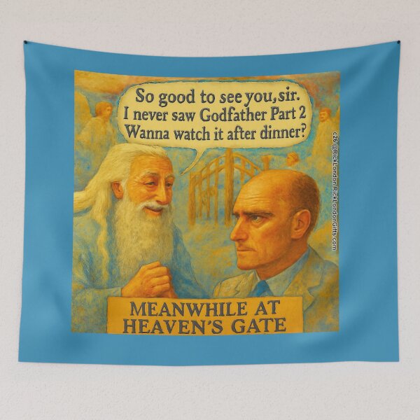 Item preview, Meanwhile at Heaven’s Gate – Godfather Part 2 Cartoon designed and sold by Rick London Gifts.