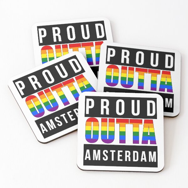 Item preview, Proud Outta Amsterdam Rainbow Pride  – LGBTQ+ Gay Pride Design designed and sold by RomeoSketches.