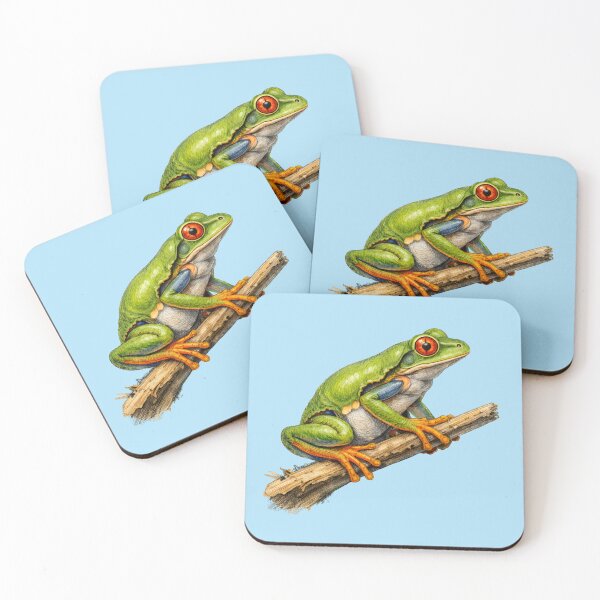 Item preview, Agalychnis callidryas Red-Eyed Tree Frog Illustration – Tropical Rainforest Amphibian Art designed and sold by BloomStudio1.