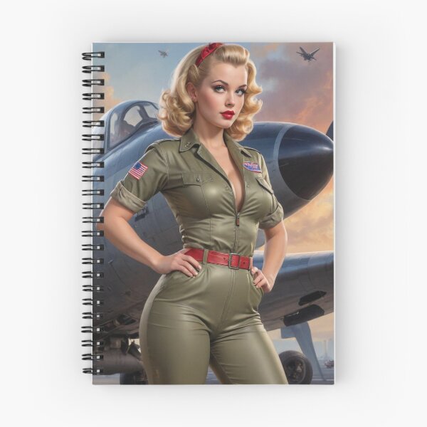Item preview, Vintage 1940s Blonde Pin Up Girl Navy Fighter Plane WWII Nose Art Bombshell designed and sold by MissSaylor.