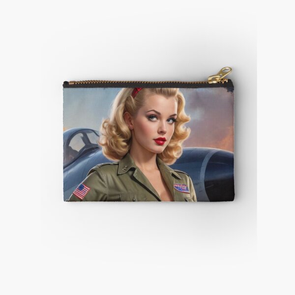 Item preview, Vintage 1940s Blonde Pin Up Girl Navy Fighter Plane WWII Nose Art Bombshell designed and sold by MissSaylor.