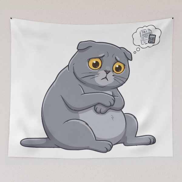 Item preview, Thinking About Taxes Depressed Scottish Fold designed and sold by Petzzz.