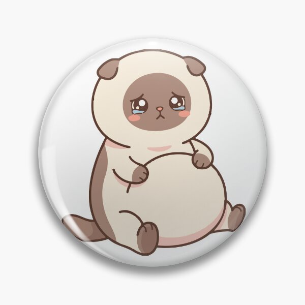 Item preview, The Worried Buddha Round Scottish Fold Cat Meme designed and sold by Petzzz.