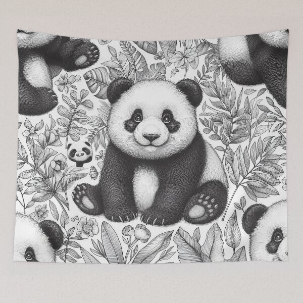 Item preview, Vintage Panda: "Timeless Cuddles, Classic Charm"   designed and sold by Vanich-Panich.