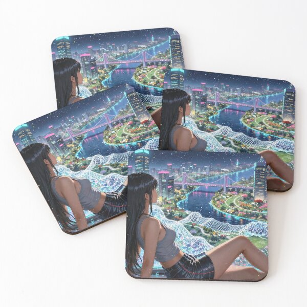 Item preview, Anime Girl Resting in Digital City designed and sold by M-Y-A-R-T-.