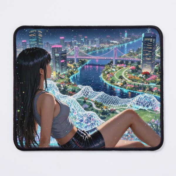 Item preview, Anime Girl Resting in Digital City designed and sold by M-Y-A-R-T-.