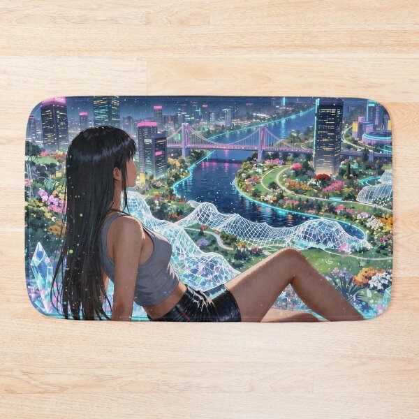 Item preview, Anime Girl Resting in Digital City designed and sold by M-Y-A-R-T-.
