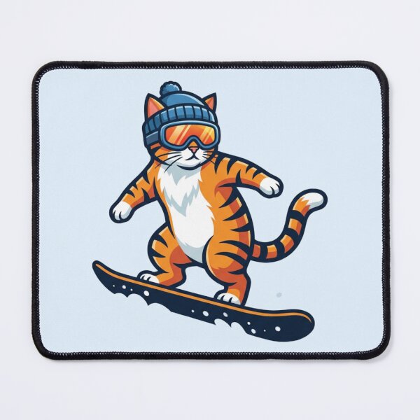 Item preview, Cool Orange Tabby Cat Snowboarding - Winter Sports Illustration designed and sold by HappySproutArt.