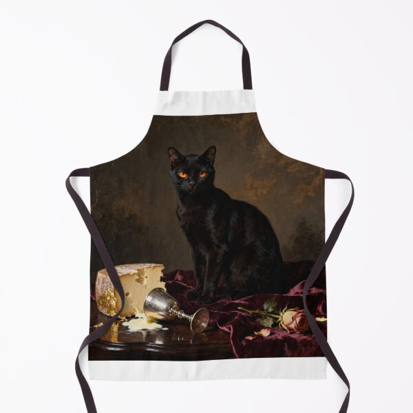 Item preview, Black Cat Still Life - Baroque Oil Portrait designed and sold by PictorialWhimsy.