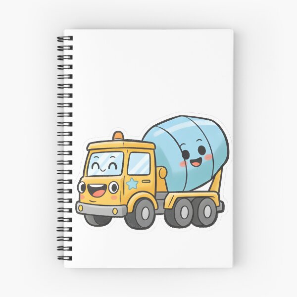 Aperçu de l'œuvre Camion bétonnière mignon dessin animé créée et vendue par 4AGift.