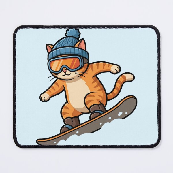 Item preview, Happy Snowboarding Ginger Cat - Extreme Winter Action designed and sold by HappySproutArt.