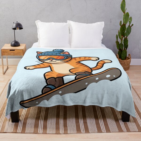 Item preview, Happy Snowboarding Ginger Cat - Extreme Winter Action designed and sold by HappySproutArt.