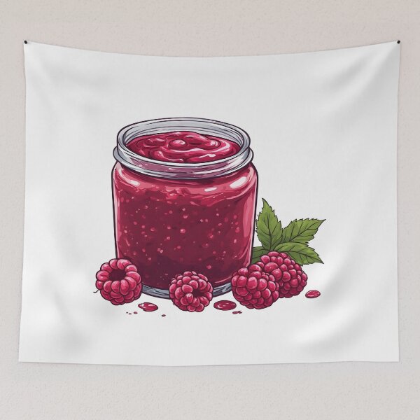 Item preview, Fresh Raspberry Jam Jar – Sweet Berry Preserve Illustration designed and sold by Karolina’s Cozy Creations.
