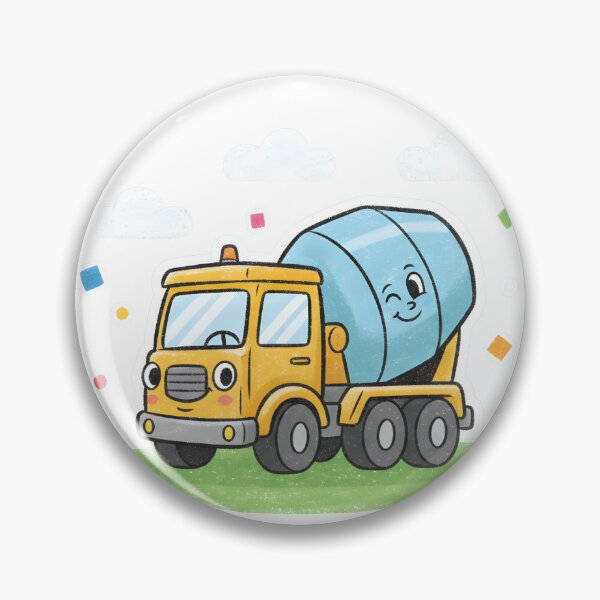 Item preview, Cute Concrete Mixer Truck Cartoon designed and sold by 4AGift.