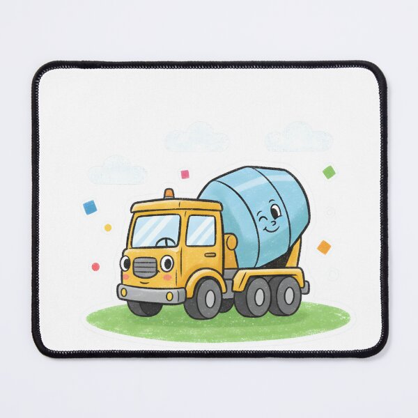 Item preview, Cute Concrete Mixer Truck Cartoon designed and sold by 4AGift.