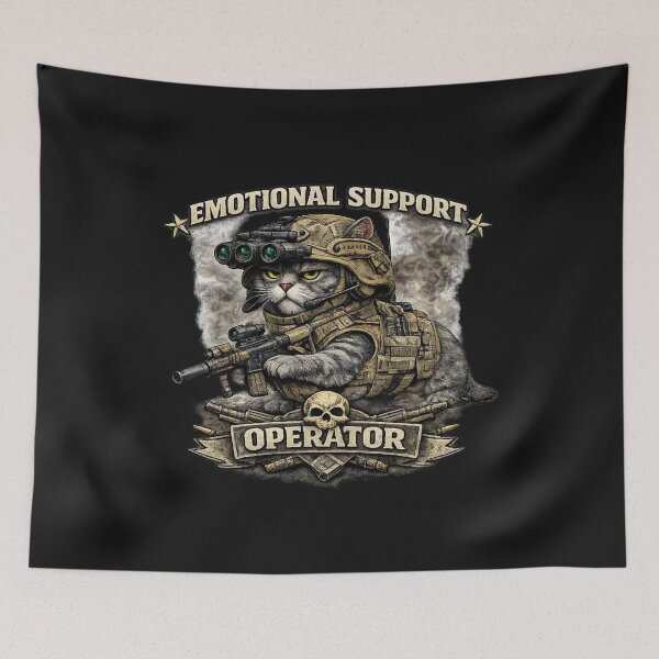 Item preview, I'll  Die With Memories Not a Full Mag,  Emotional Support Operator – Tactical Cat Military Meme designed and sold by VibeOffline Studio.