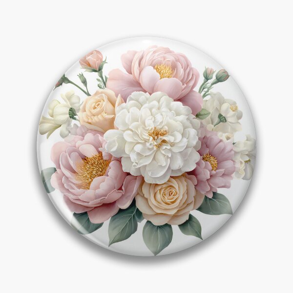 Item preview, Soft Pastel Peony Rose Bouquet - Elegant Romantic Floral Art Print designed and sold by DesignArtist.ia.