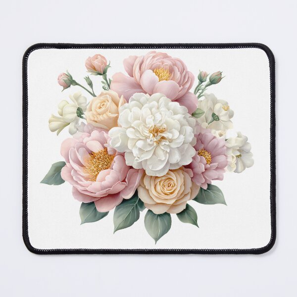 Item preview, Soft Pastel Peony Rose Bouquet - Elegant Romantic Floral Art Print designed and sold by DesignArtist.ia.