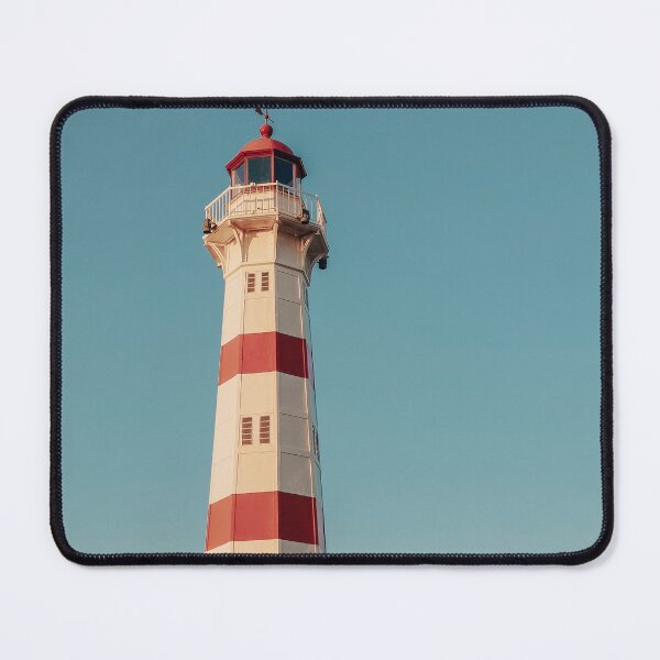 Item preview, Minimalist Lighthouse Photography Print – Red and White Coastal Aesthetic Wall Art designed and sold by tiazre.