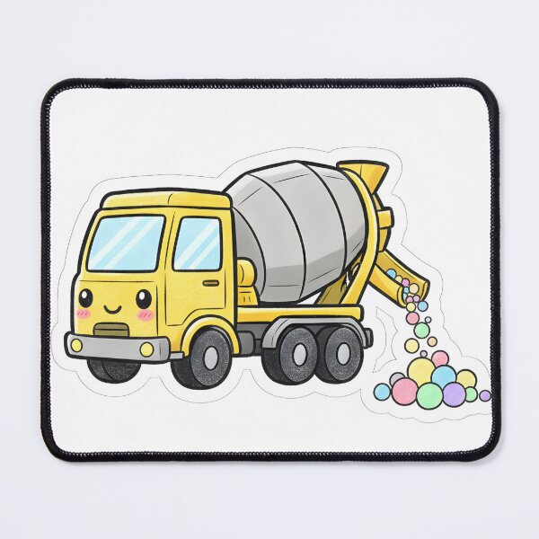 Item preview, Cute Concrete Mixer Truck Cartoon designed and sold by 4AGift.