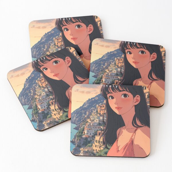 Item preview, Positano Memories – Retro Anime Girl Travel Selfie designed and sold by JacksoonLester.