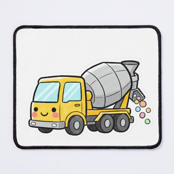 Item preview, Cute Concrete Mixer Truck Cartoon designed and sold by 4AGift.