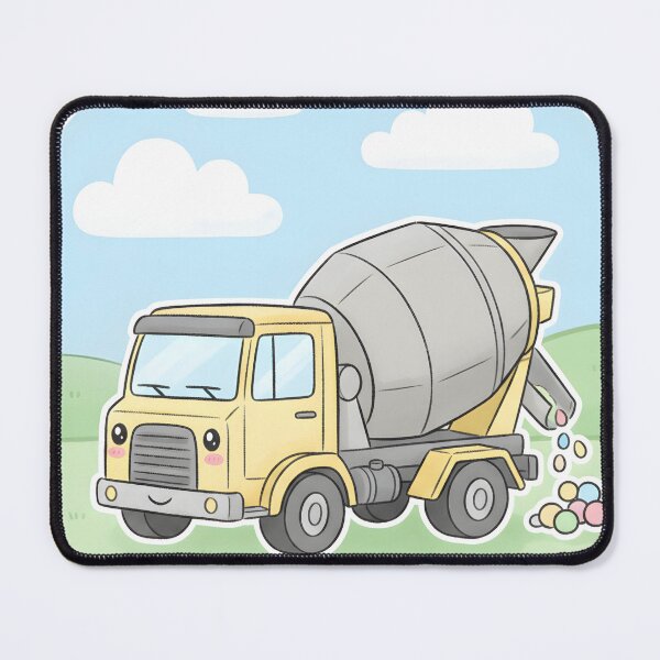 Item preview, Cute Concrete Mixer Truck Cartoon designed and sold by 4AGift.