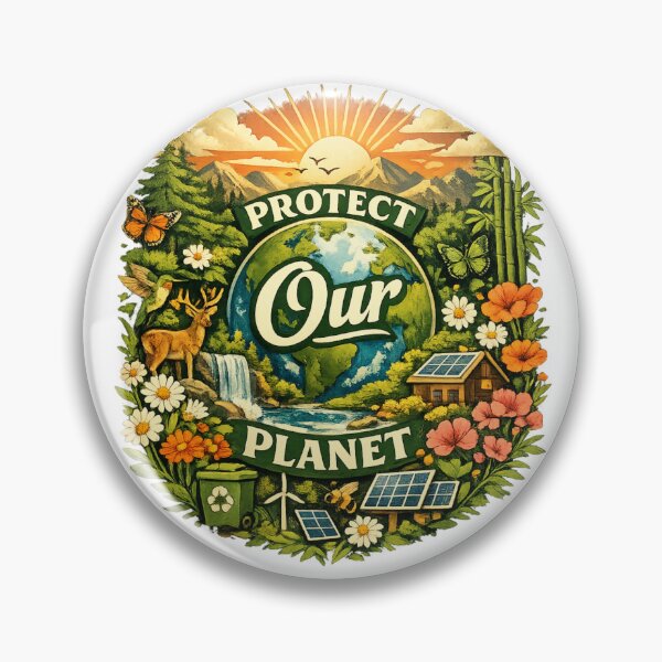 Item preview, Protect Our Planet Eco Nature Illustration Earth Landscape designed and sold by Mix Mood.