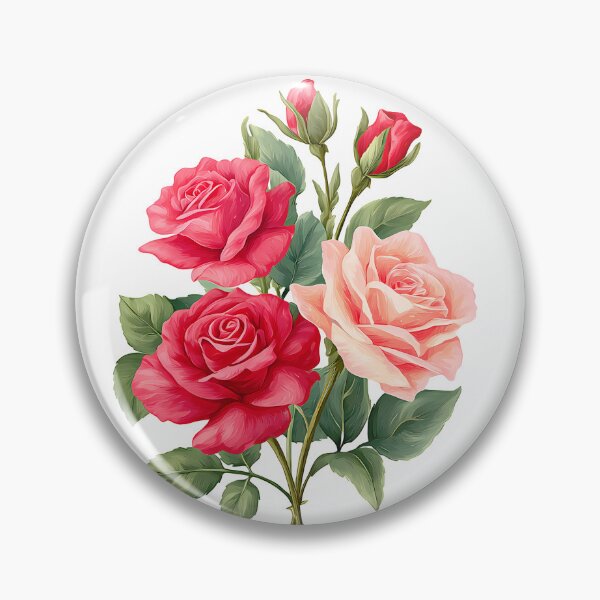 Item preview, Red Peach Rose Bouquet - Elegant Romantic Floral Art Print designed and sold by DesignArtist.ia.