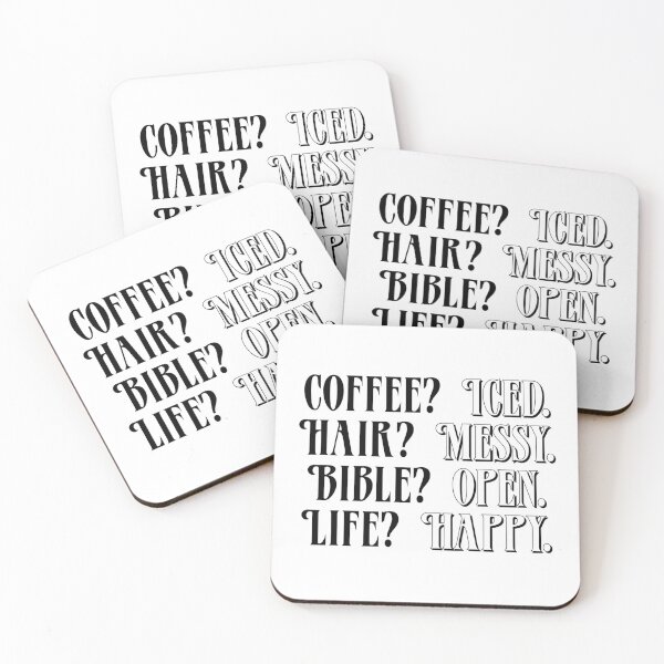 Item preview, Coffee - Original Version | Iced Coffee, Messy Hair, Open Bible, Happy Life designed and sold by TeaLimeTwo.