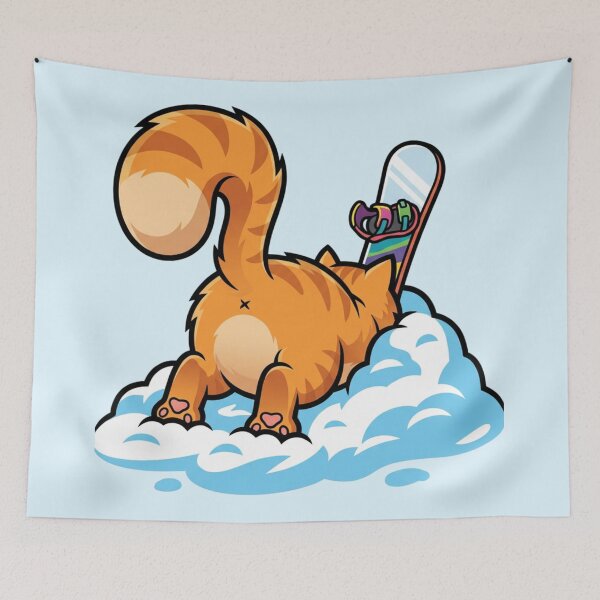 Item preview, Funny Snowboarding Cat Fail - Stuck in Snow Drift designed and sold by HappySproutArt.
