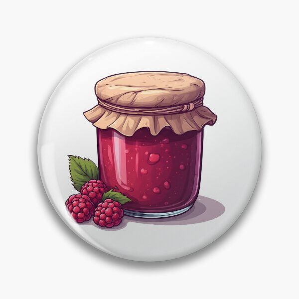 Item preview, Homemade Raspberry Jam Jar – Sweet Berry Preserve Illustration designed and sold by Karolina’s Cozy Creations.